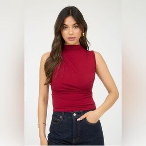 177. RUCHED MOCK NECK TOP
